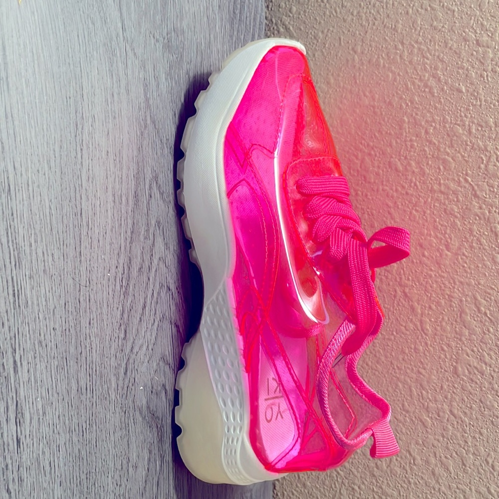 Pink clear sneakers size 8